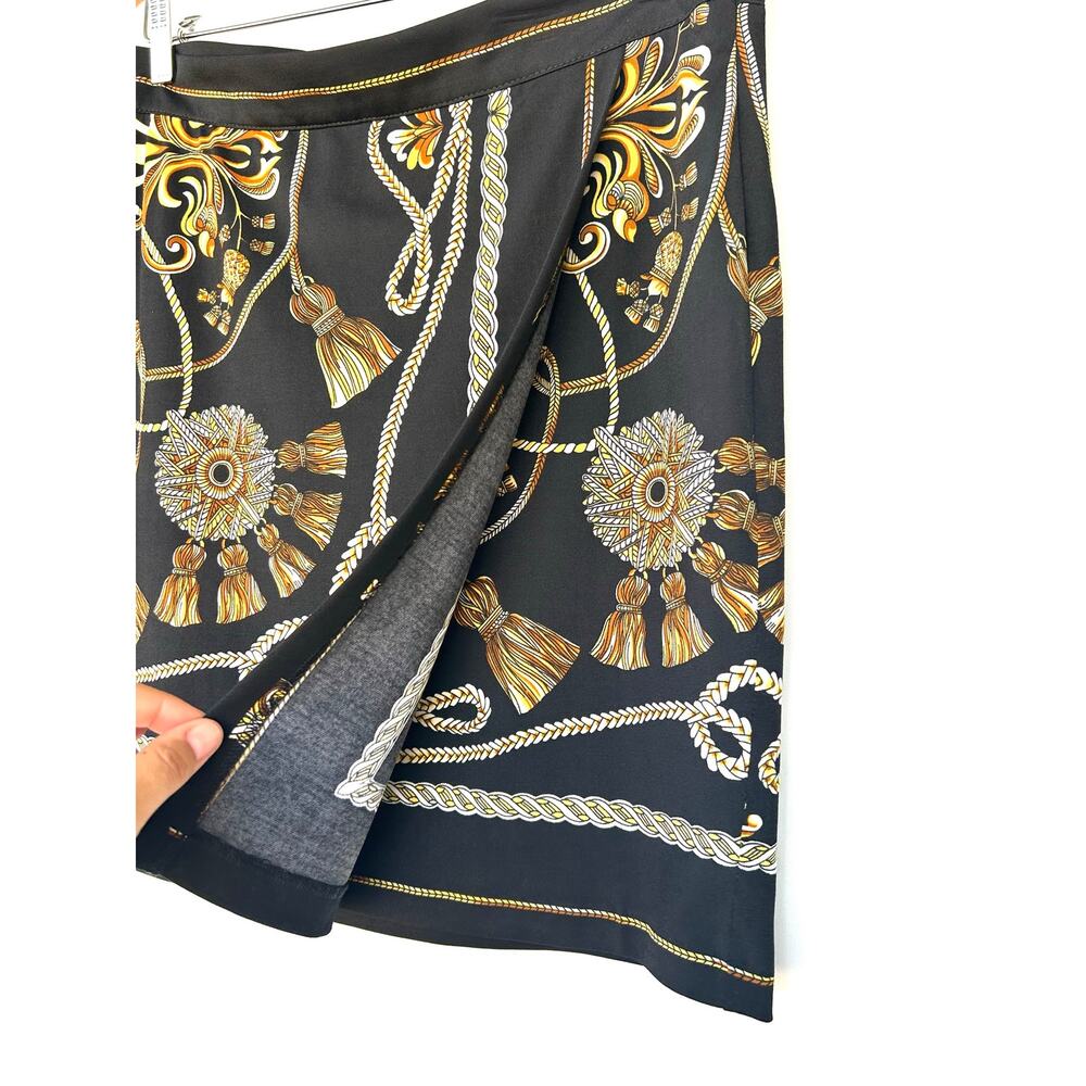 Vintage Y2K Cache Set Halter Top Mini Skirt Baroque Scarf Versace Medium 8 Gold - Picture 11 of 13